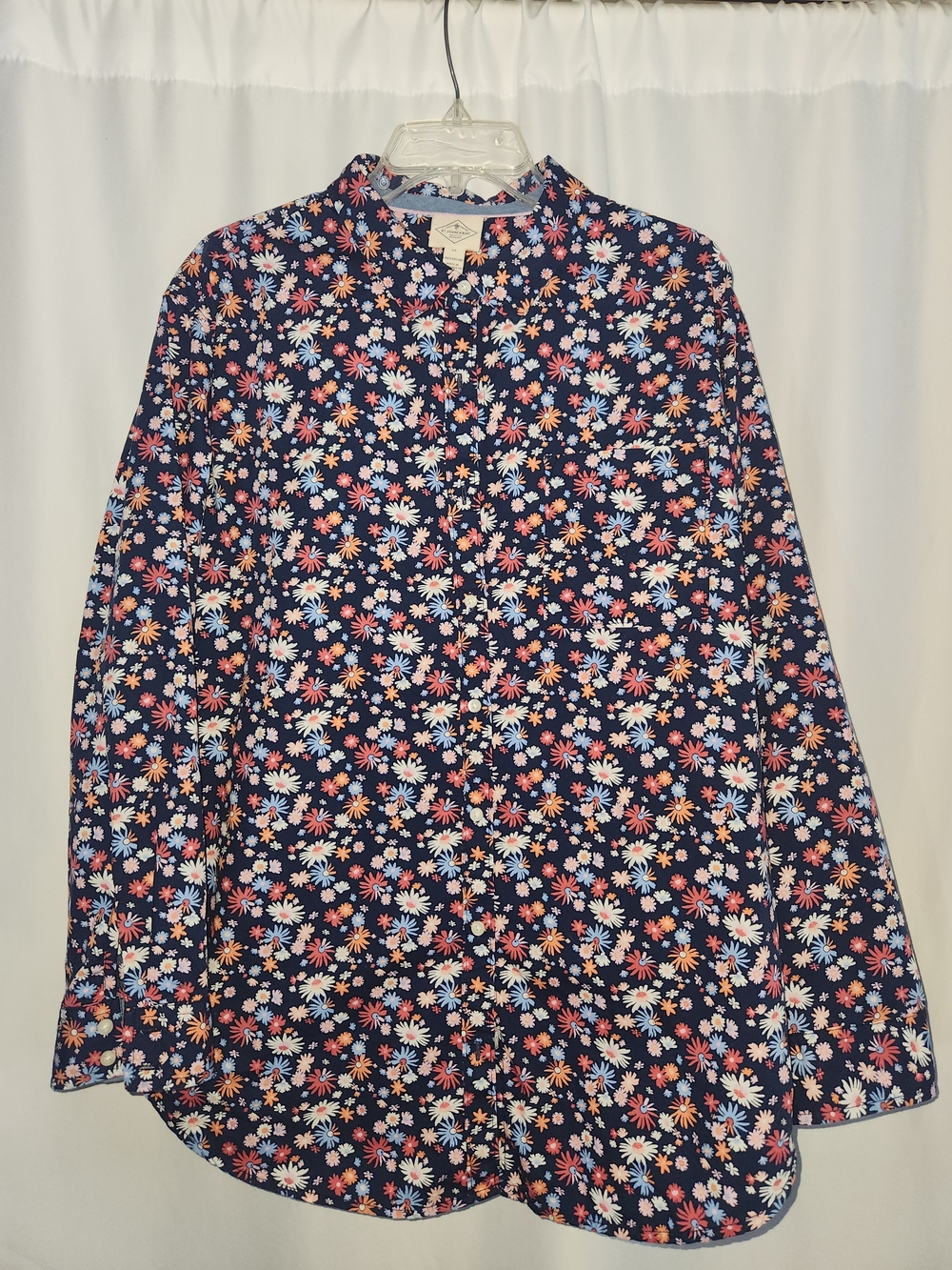 St. John's Bay Navy Floral Button-Up Blazer #colorful #vibrant #lightweight
